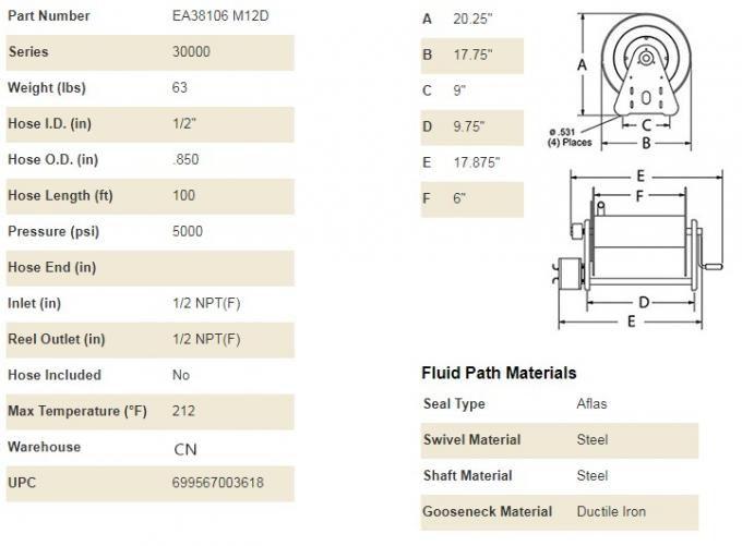 แรงดันไฟฟ้า 115 V มอเตอร์ไฟฟ้าขับเคลื่อน 100 ฟุตสายม้วนรีลเหล็กม้วนสายพานสแตนเลสสตีล / ที่กำหนดเอง